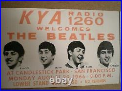 Vintage Used Beatles Ticket Historic Last Show Candlestick Park August 29'66