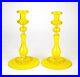 Vintage-Venetian-Canary-Yellow-Blown-Glass-Candlesticks-Set-of-2-Art-Glass-01-gi