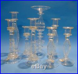 Vintage Venetian Fine Glass Candlesticks (8) Hand Crafted Murano
