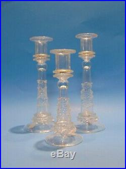 Vintage Venetian Fine Glass Candlesticks (8) Hand Crafted Murano