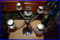 Vintage Victorian Style Candelabra Candlestick Holder 4 Arms Holds 5 Candles