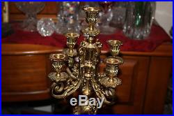 Vintage Victorian Style Candlestick Holder-#1-Brass Metal-Holds 5 Candles-Ornate