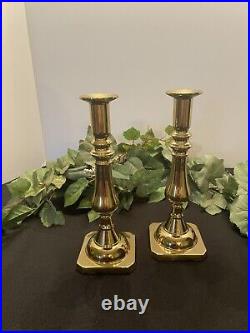 Vintage Virginia Harvin Metalcrafters Brass Candlesticks