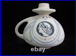 Vintage WELLER Creamware Pottery ETHEL Art Deco CAMEO Chamber Candle Stick
