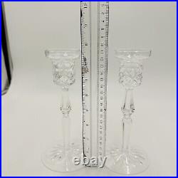 Vintage Waterford Crystal Taper Candlesticks Candle Holders IRELAND Gothic Stamp