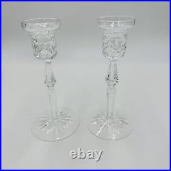 Vintage Waterford Crystal Taper Candlesticks Candle Holders IRELAND Gothic Stamp