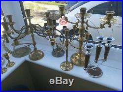 Vintage Wedding Table Candlesticks Candelabra Centrepiece EPNS, Brass etc
