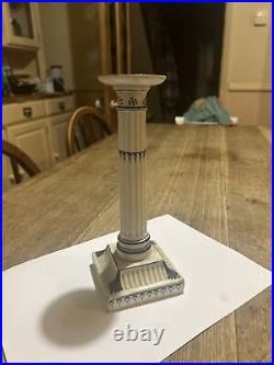 Vintage Wedgwood Blue And White Candlestick With Neoclassical Design