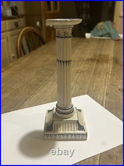 Vintage Wedgwood Blue And White Candlestick With Neoclassical Design