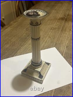 Vintage Wedgwood Blue And White Candlestick With Neoclassical Design