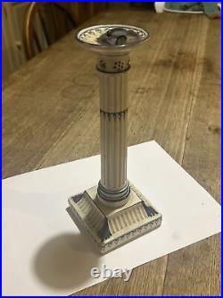 Vintage Wedgwood Blue And White Candlestick With Neoclassical Design