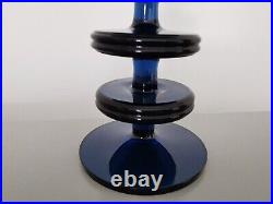 Vintage Wedgwood Stennett-Willson Sheringham Graduating Blue Glass Candlesticks