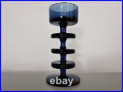 Vintage Wedgwood Stennett-Willson Sheringham Graduating Blue Glass Candlesticks