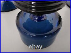 Vintage Wedgwood Stennett-Willson Sheringham Graduating Blue Glass Candlesticks