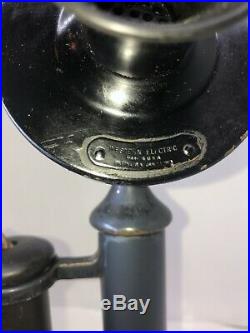 Vintage Western Electric Candlestick Telephone 323 Bower Barff Finish Antique