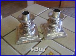 Vintage Wm Spratling Silver Pair Candlesticks 3-1/2 Tall Mexico