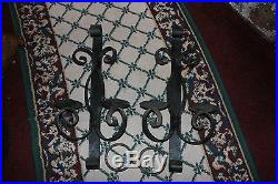 Vintage Wrought Iron Gothic Medieval Candlestick Holders-Pair-Large-Wall Mount
