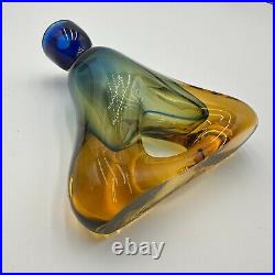 Vintage Zbigniew Horbowy Glass Candlestick Heavy Thick Glass Poland 1 pcs