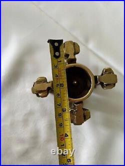 Vintage brass Brutalist pillar candlestick rare