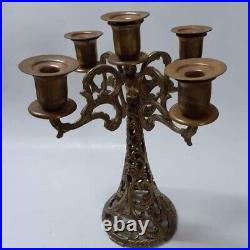 Vintage bronze copper brass candles holder Candlestick candelabra from Jerusalem