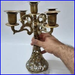 Vintage bronze copper brass candles holder Candlestick candelabra from Jerusalem