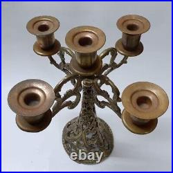 Vintage bronze copper brass candles holder Candlestick candelabra from Jerusalem