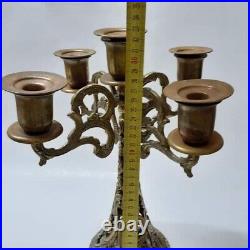 Vintage bronze copper brass candles holder Candlestick candelabra from Jerusalem