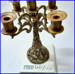 Vintage bronze copper brass candles holder Candlestick candelabra from Jerusalem