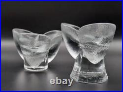 Vintage glass Kosta Boda Tulip candle holders set of 2 candlesticks Swedish