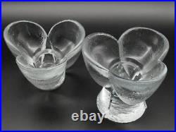 Vintage glass Kosta Boda Tulip candle holders set of 2 candlesticks Swedish