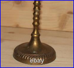 Vintage hand crafted ornate bronze candlestick