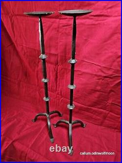 Vintage mid 1970's Wrought Iron Altar Floor Candle Stands