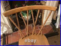 Vintage mid century ERCOL 1960s candlestick dining kitchen chairs X 4 model 376