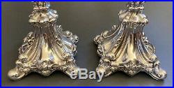 Vintage or Antique Sabbath Candlesticks Candle holders 800 Silver 15Tall
