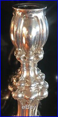 Vintage or Antique Sabbath Candlesticks Candle holders 800 Silver 15Tall