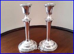 Vintage pair sterling silver candlesticks 8.5 by John Rose Birmingham 1965