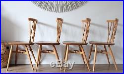 Vintage retro Ercol candlestick chairs great quality mid century blue label
