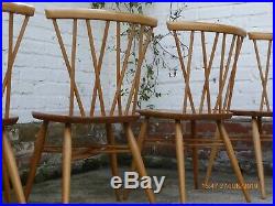 Vintage retro mid century Ercol 376 candlestick lattice dining chair Chiltern