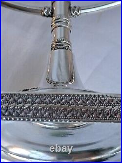 Vintage small Solid Sterling silver 925 candle holder Menorah Chanukah Israel