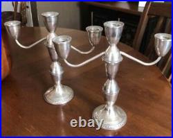 Vtg Duchin Creations 925 Sterling Silver Weighted Candelabra Candlesticks 10