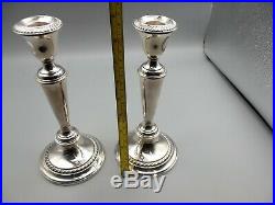 Vtg Gorham Sterling Silver Candle Holder Candlestick Pair Set No 809 Pillar