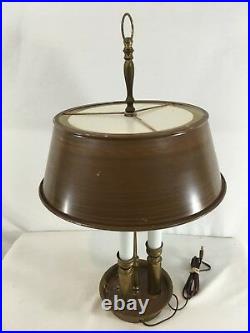 Vtg Hansen New York Brass French Bouillotte Candlestick Table Desk Lamp