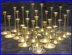 Vtg Lot of 28 Graduated Height Brass Candlesticks Candle Wedding Decor