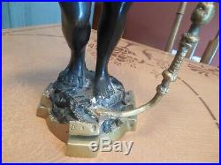 Vtg Pair (2) Beautiful Brass/bronze Blackamoor Statue 16/ 15 3/4 Candlesticks