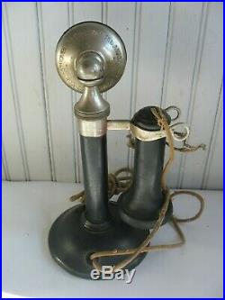 Vtg Stromberg Carlson Antique Candlestick Telephone With Original Receiver