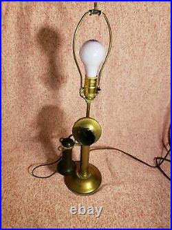 Vtg Western Electric Candlestick Phone Lamp WithShade Works