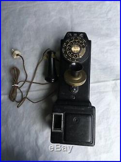 Vtg antique AE Automatic Electric Co. 3 SLOT PAYPHONE Candlestick Phone Rare