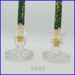 Waterford Candlesticks Blarney Crystal Pair 3.5W × 3.5D × 4H Vintage