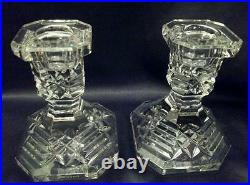 Waterford Crystal Rare Vintage OCTAGONAL Candlesticks Set of 2 Made in Ireland