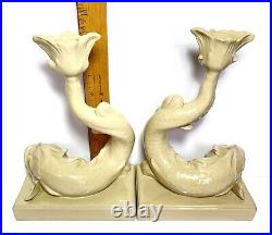 Wedgwood Dolphin Fish Candlesticks Pair Vintage